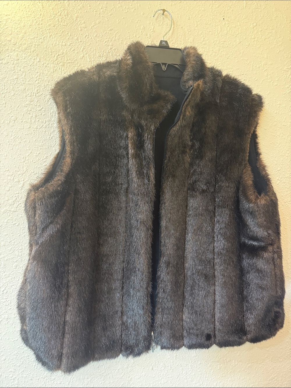 Isabela’s journey brown and black Faux Fur-Lined Women's Vest